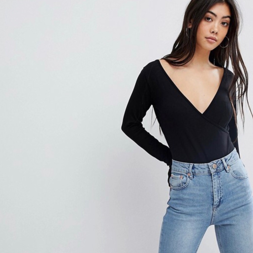 ASOS Black Wrap Bodysuit